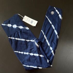 Tory Burch Navy and White Leggings